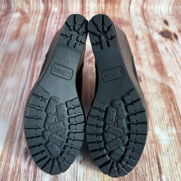 Kork Ease JANELLE Sz 7.5 Leather Oxford Wedge High Heel Bootie Shoes Witchy Goth - Picture 8 of 11